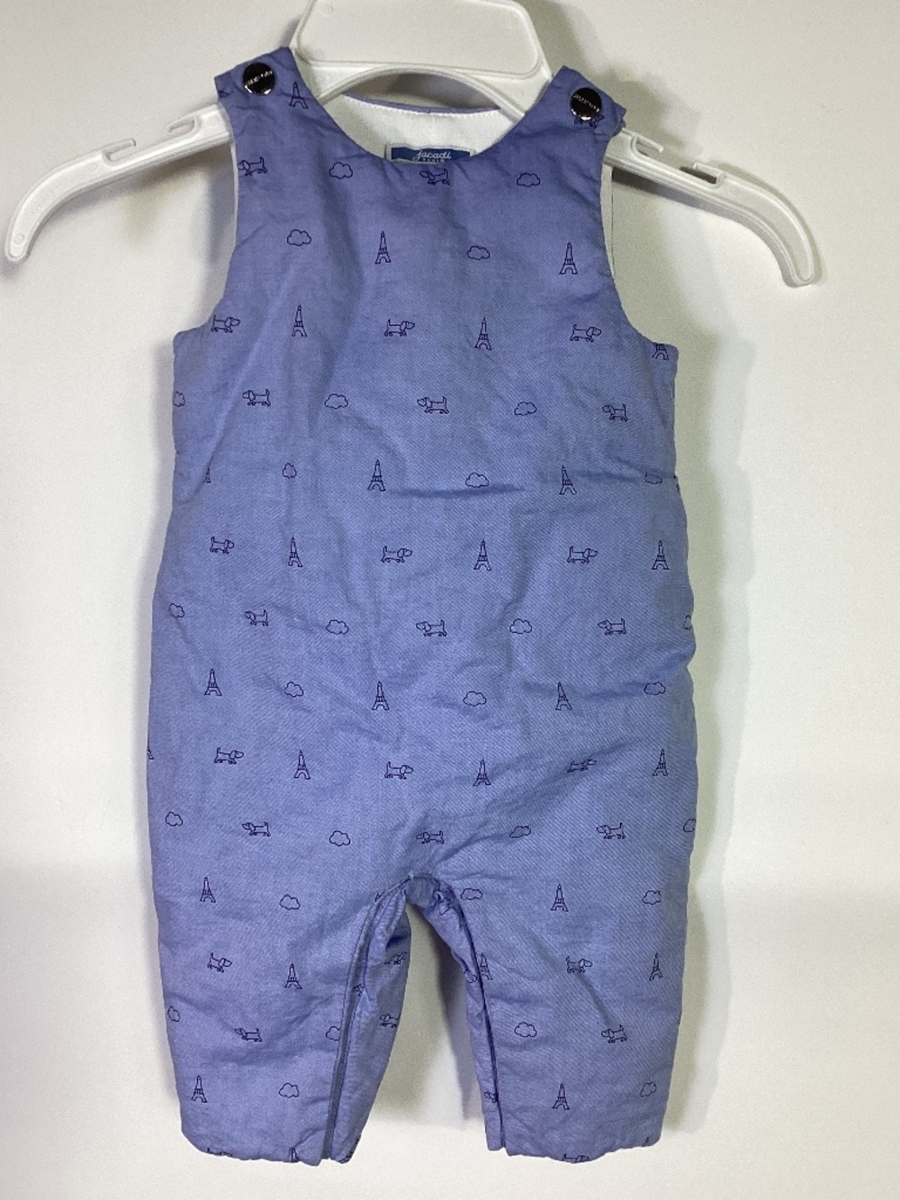 Jacadi Paris Quilted Blue Overalls 6 months
